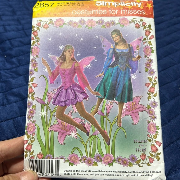 Simplicity 2857 Fairy Costume Pattern-6-8-10-12 missed- uncut- - Picture 7 of 7